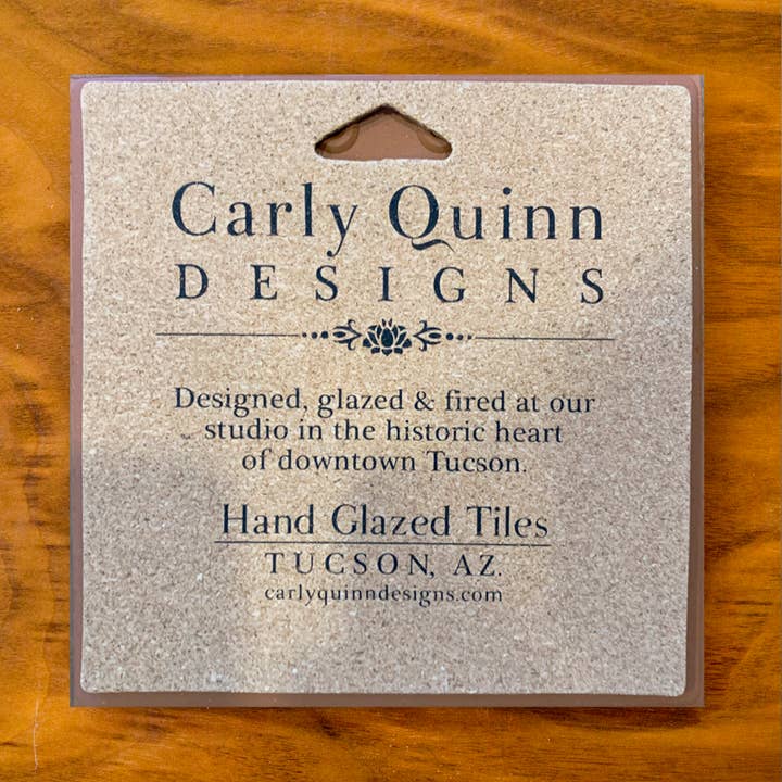 Carly Quinn Designs - Wholesale Trivet - Wil Taylor Saguaro Cactus Bloom Hand Glazed Art Tile Trivet