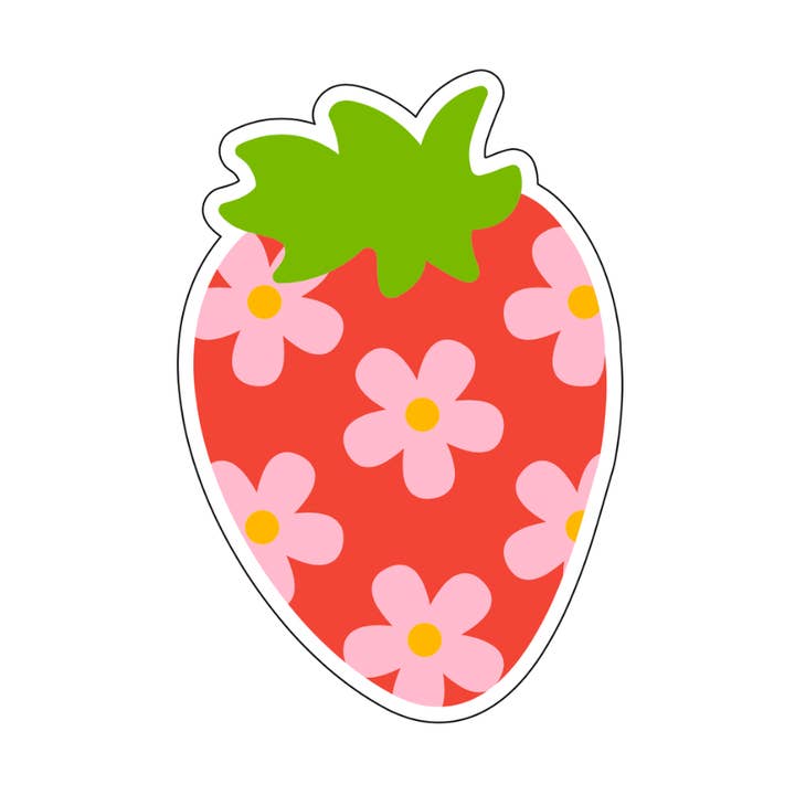 Autocolante Morango Margarida por atacado de Girl Haus