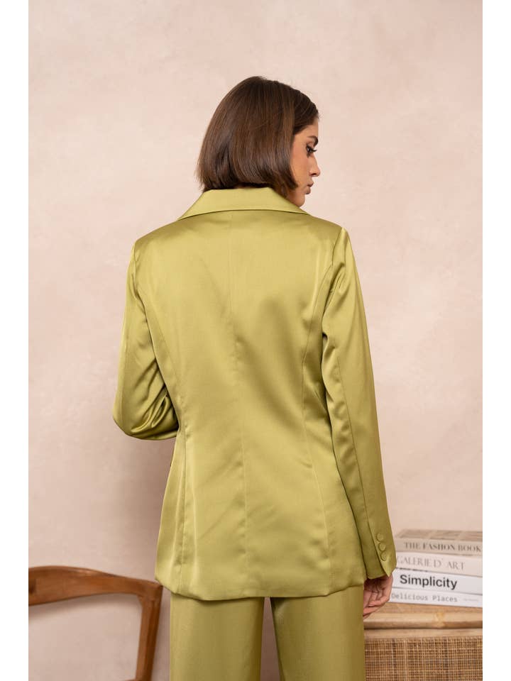 Attentif Paris - Vente Veste de tailleur – femme - Veste cintrée unie en satin22