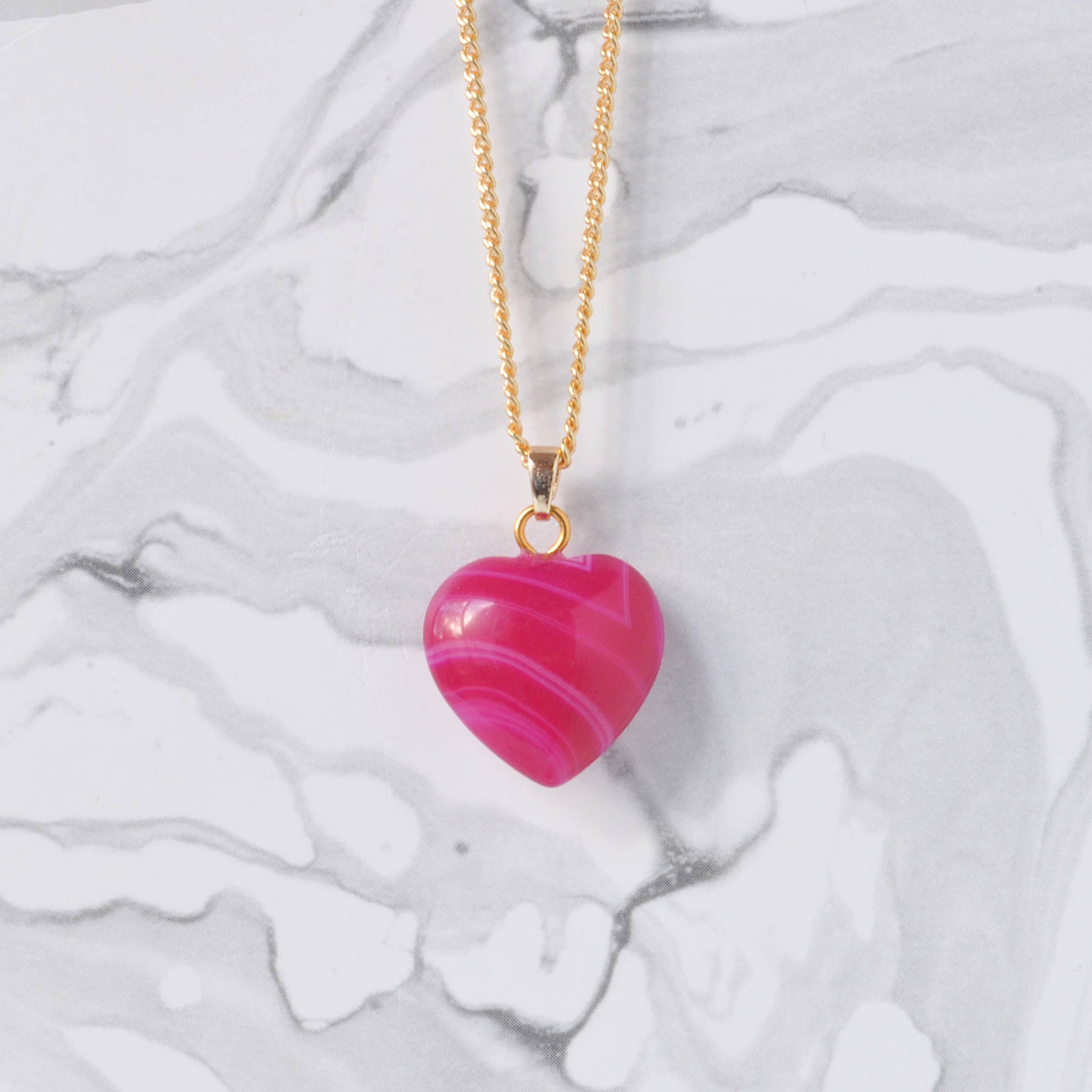 Libby & Smee - Wholesale Pendant/Charm Necklace - Crystal Gemstone Heart Necklace on Gold Chain12