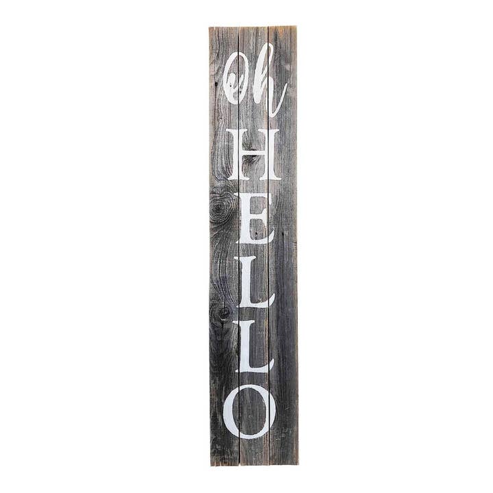 Rockin'Wood - Wholesale Outdoor Sign - Oh Hello Vertical Sign Porch Leaner – Hand Painted1