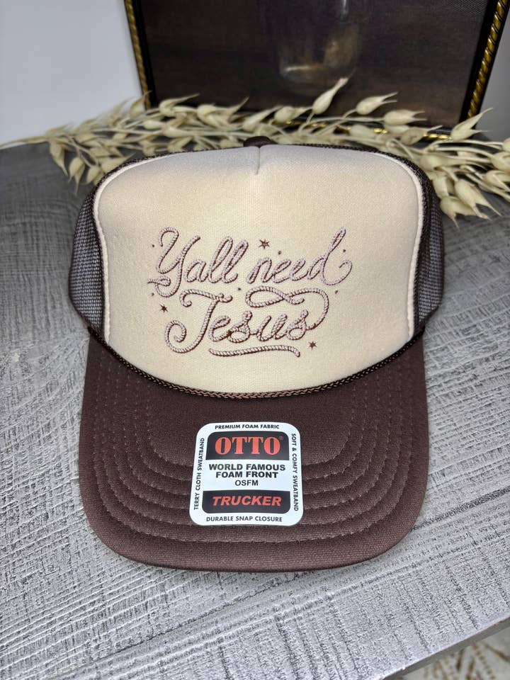 Y'all Need Jesus Trucker Hat for wholesale by 1/2 Penny Wholesale