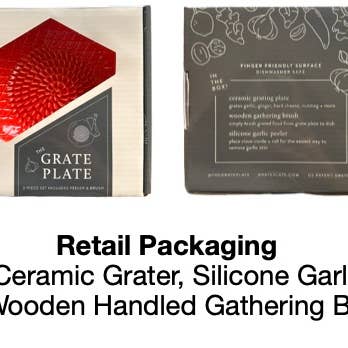 The Grate Plate, Inc. - Wholesale Grater - Red 3 Piece Set: Ceramic Grater, Peeler, Brush