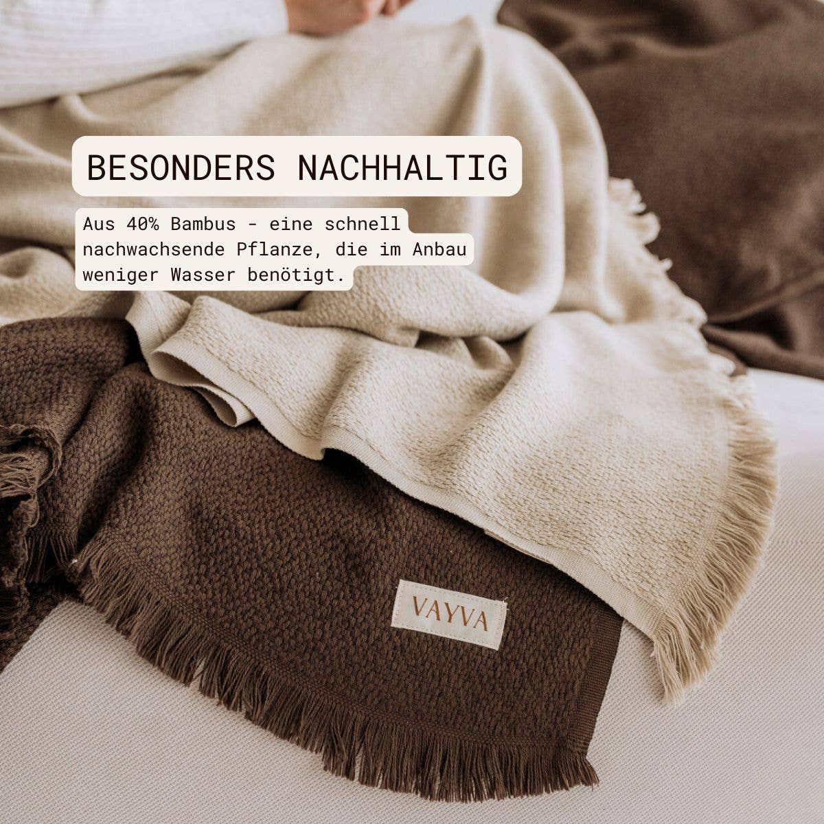VAYVA - Vente Plaids - Couverture très douce | Plaid en bambou et coton pour le canapé5
