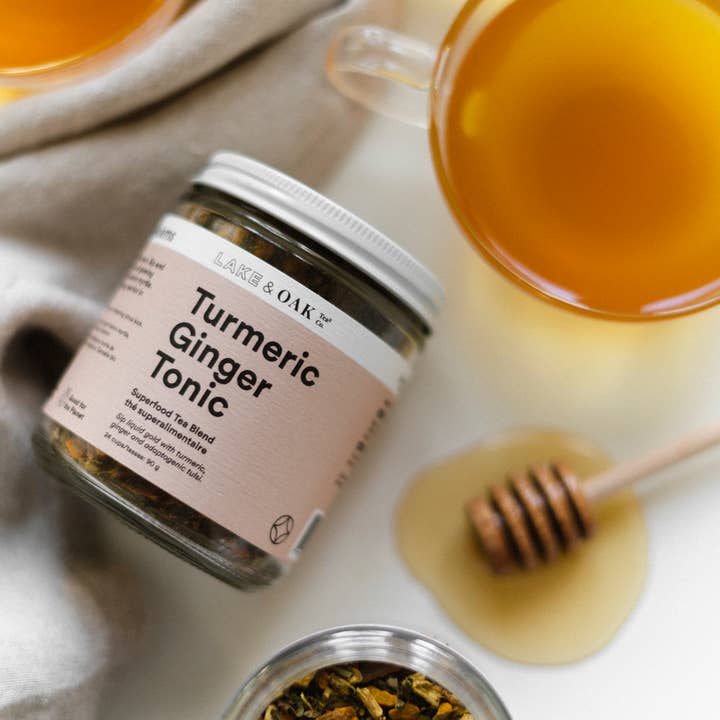 Turmeric Ginger Tonic - Superfood Tea for wholesale by Lake & Oak Tea Co.