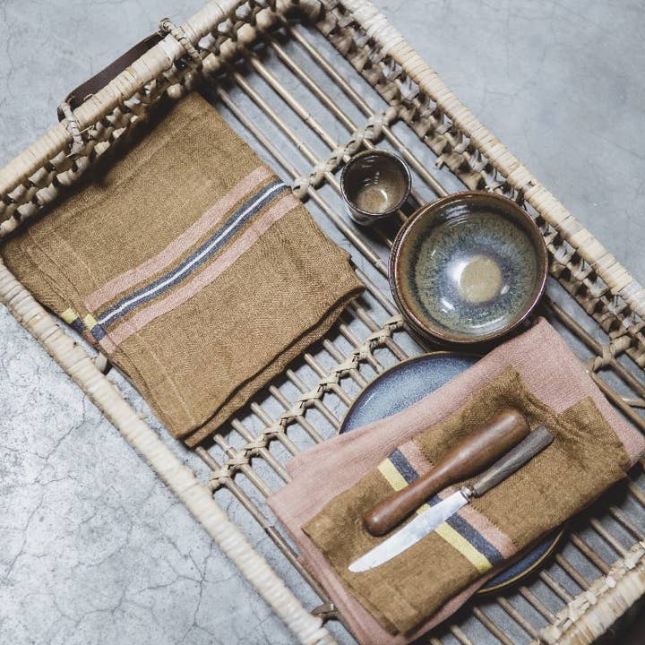 Virginia Napkin Stripe 42x42cm for wholesale by Libeco Home