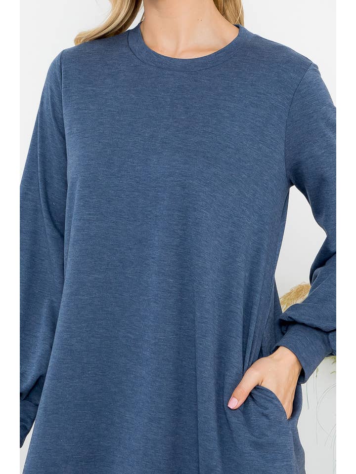 You & Me - Wholesale Dress - Women's - SALE!!! YMD10062XV-PLUS SIZE PUFF SLEEVE FRENCH TERRY DRESS19