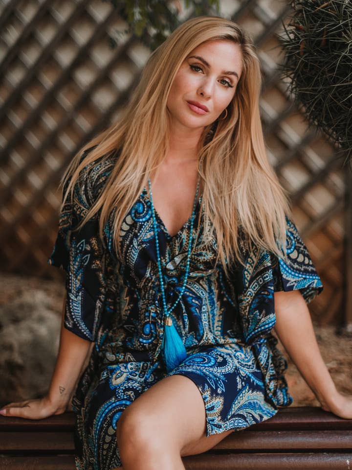 Greta Short Black Dress, Summer Dress, Boho Style for wholesale by Miss Kitsch