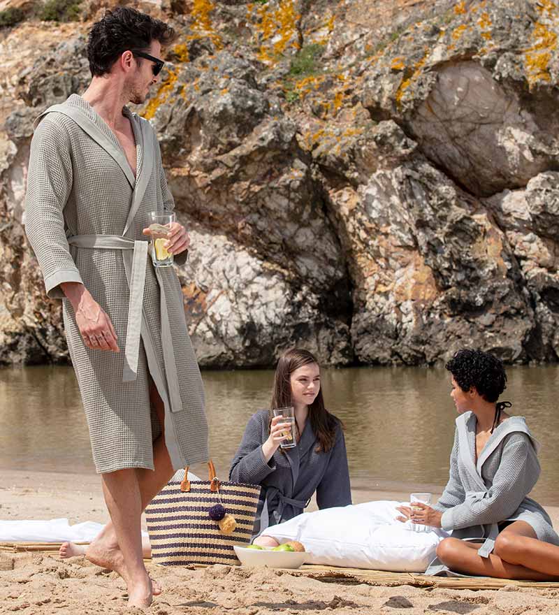 SEYANTE - Wholesale Robe - Men's - Men's Hooded Turkish Cotton Waffle Robe15