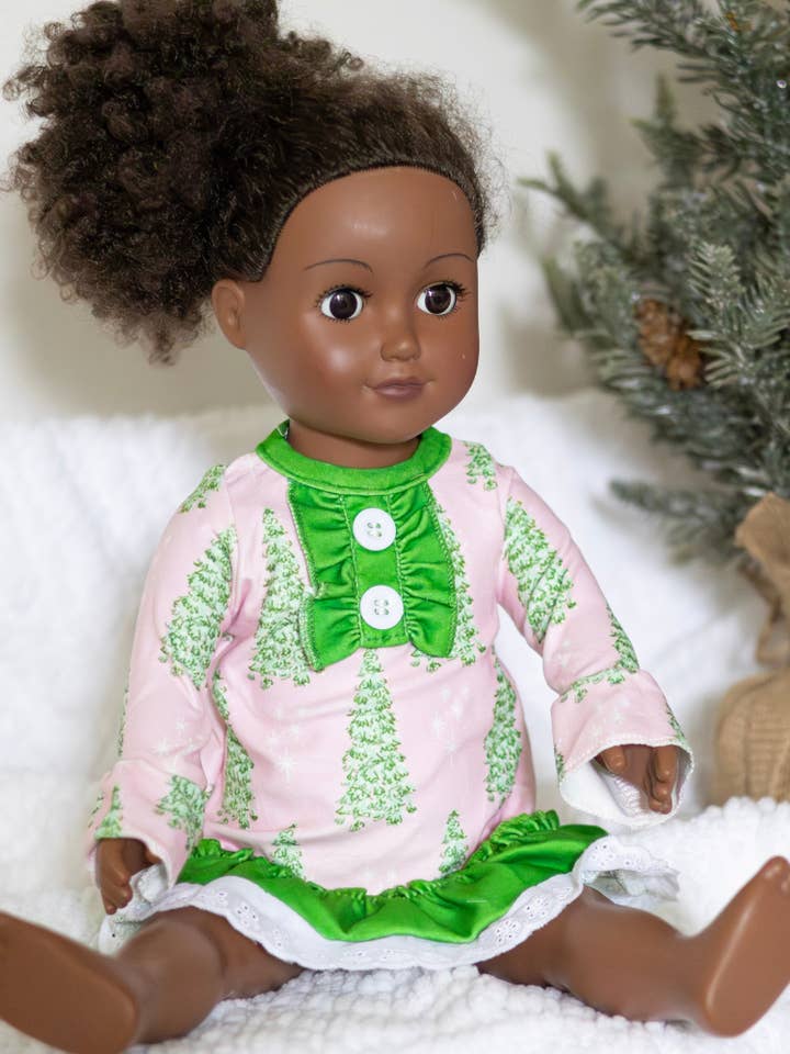 Doll Gown - Pink Tree for wholesale by Sugar Bee Clothing