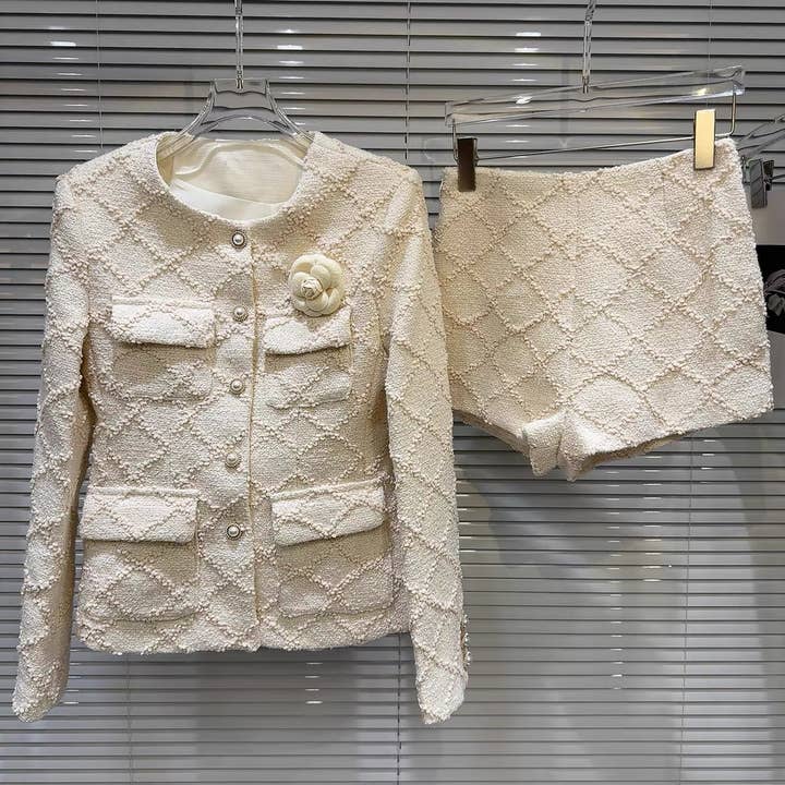 SET197Y Autumn Tweed Set with 3D Florals for wholesale by Productseeker