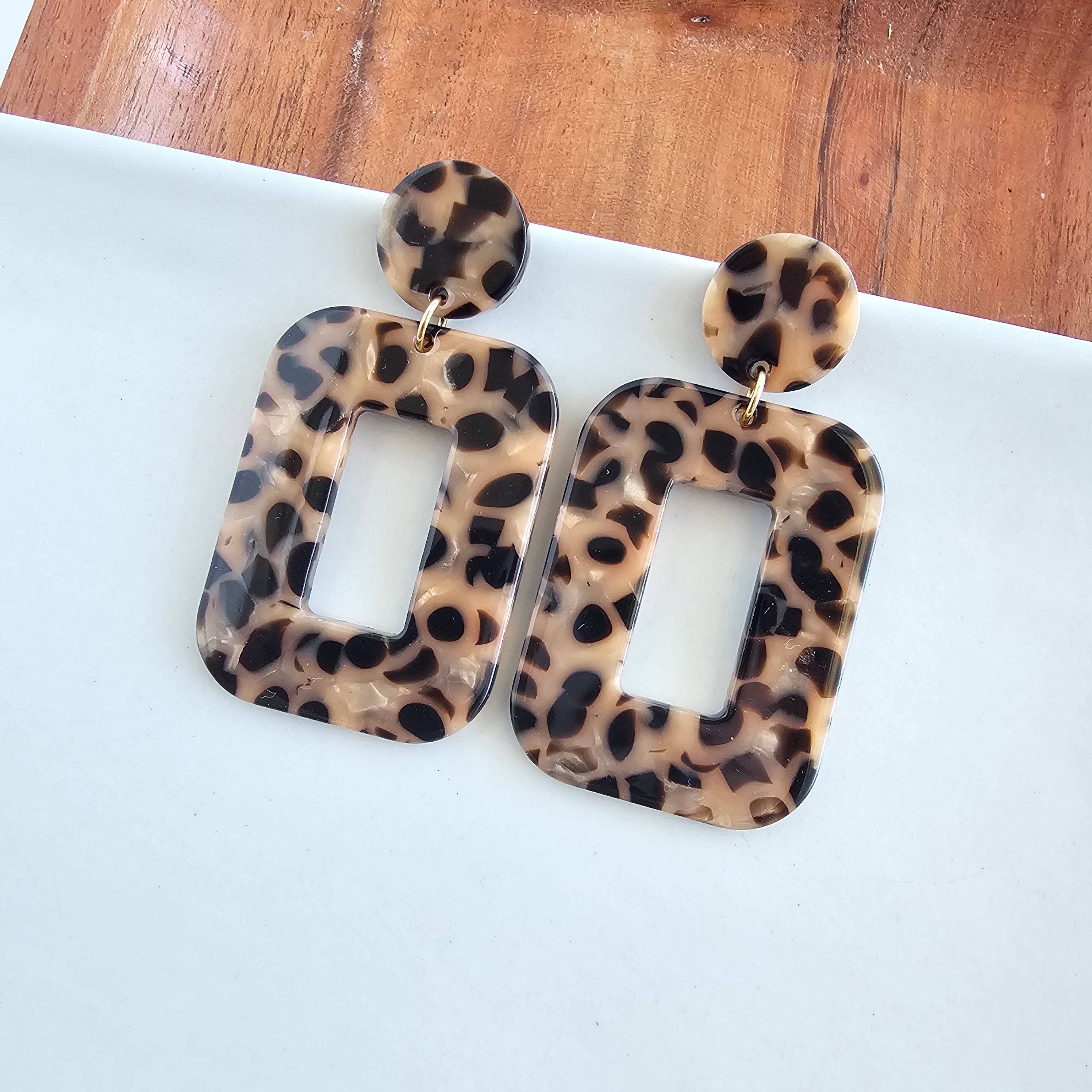 Spiffy & Splendid - Wholesale Dangle Earrings - Margot Earrings - Cheetah // Jewelry, Earrings, Fall2