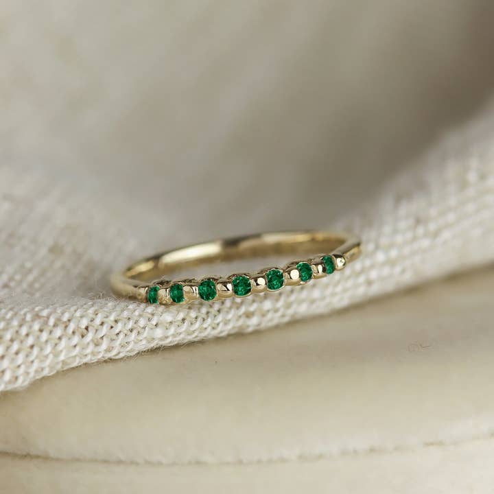 Lacee Alexandra Jewelry - Wholesale Multi-stone ring - Solid Gold Timeless Emerald Ring