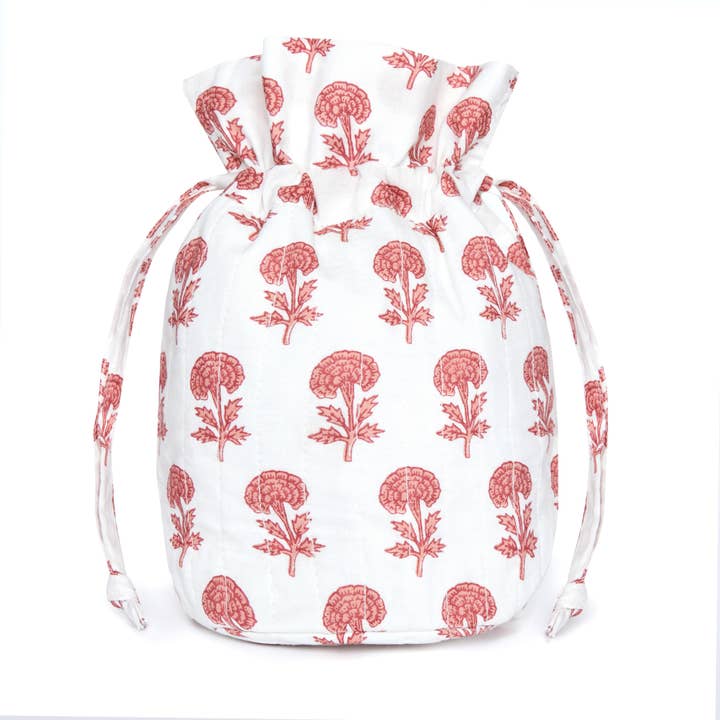 Maison Marigold - Wholesale Drawstring Bag - Women's - St. Barts Pink Travel Bags, Set of 34