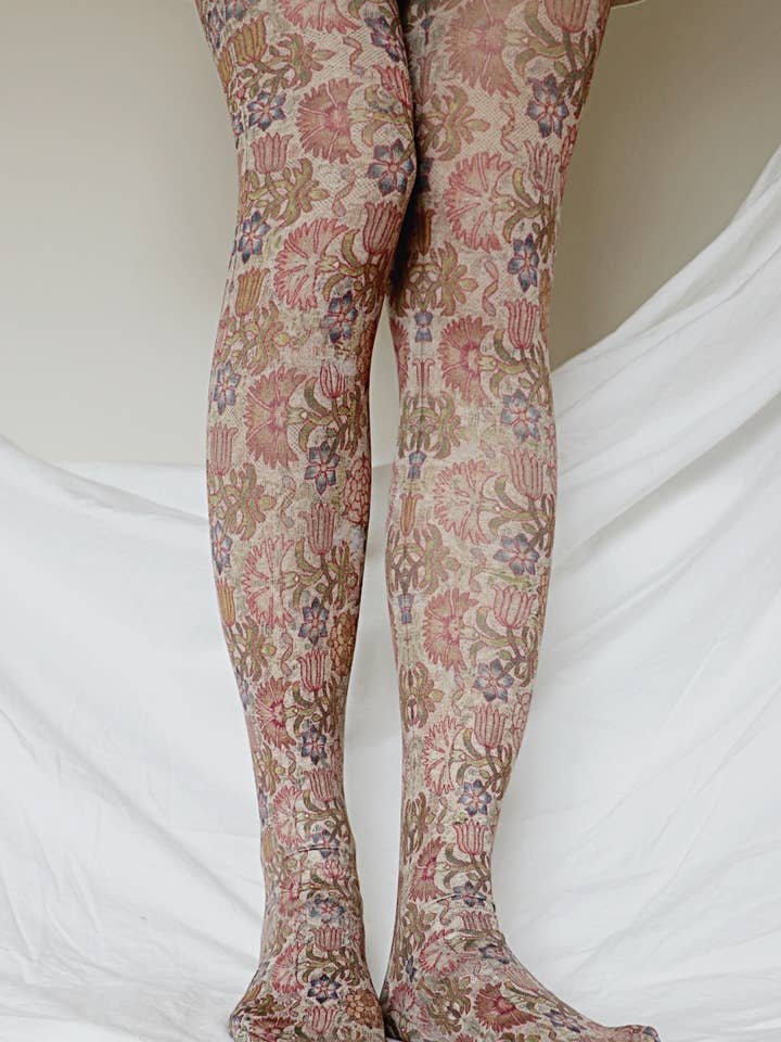 17th Century Panel Printed Tights for wholesale by Tabbisocks