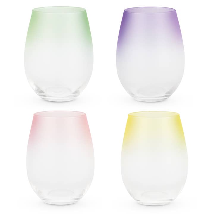 Frosted Ombre Stemless Wine Glasses for wholesale by Blush