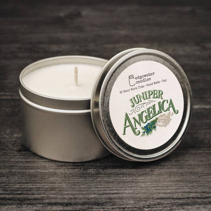 Edgewater Candles - Wholesale Travel Candles - Juniper Angelica Travel Tin
