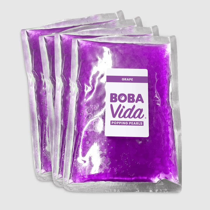 Bobavida Popping Pearls - Wholesale Beverage Mix - Grape Popping Boba Food Service Bags