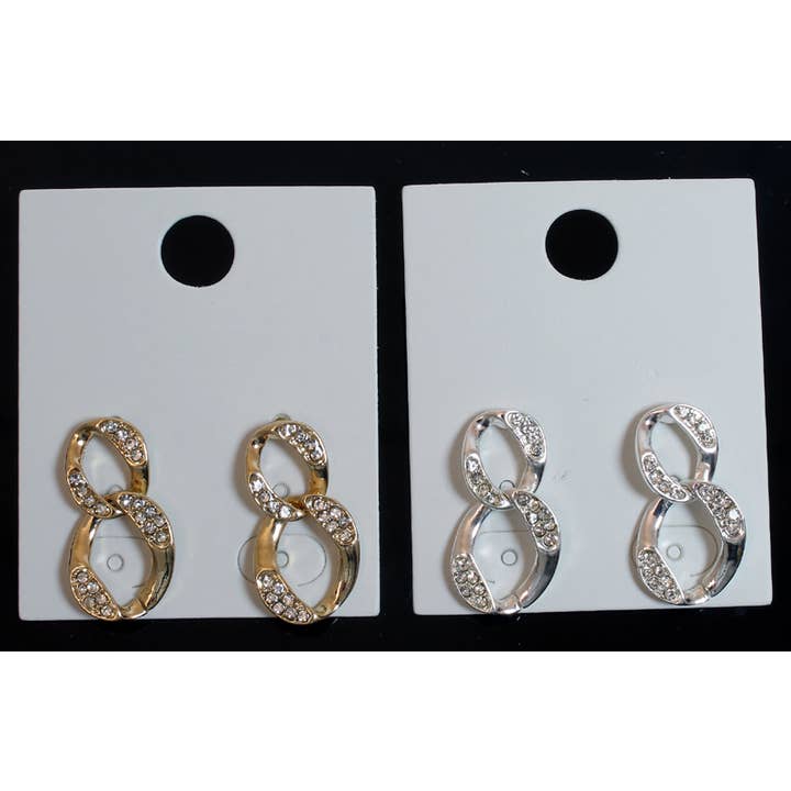 Doppelte abstrakte runde Tropfenohrringe mit Diamant-Detail für den Großhandel von Western Counties Wholesale