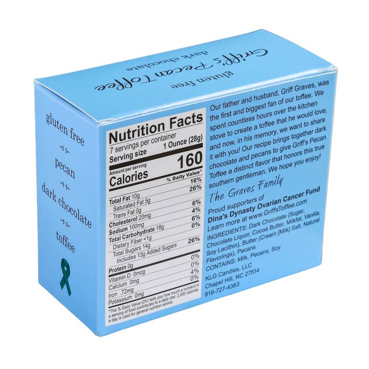 Griff's Toffee - Wholesale Toffee - Griff's Pecan Toffee - 7oz Dark Chocolate Toffee4