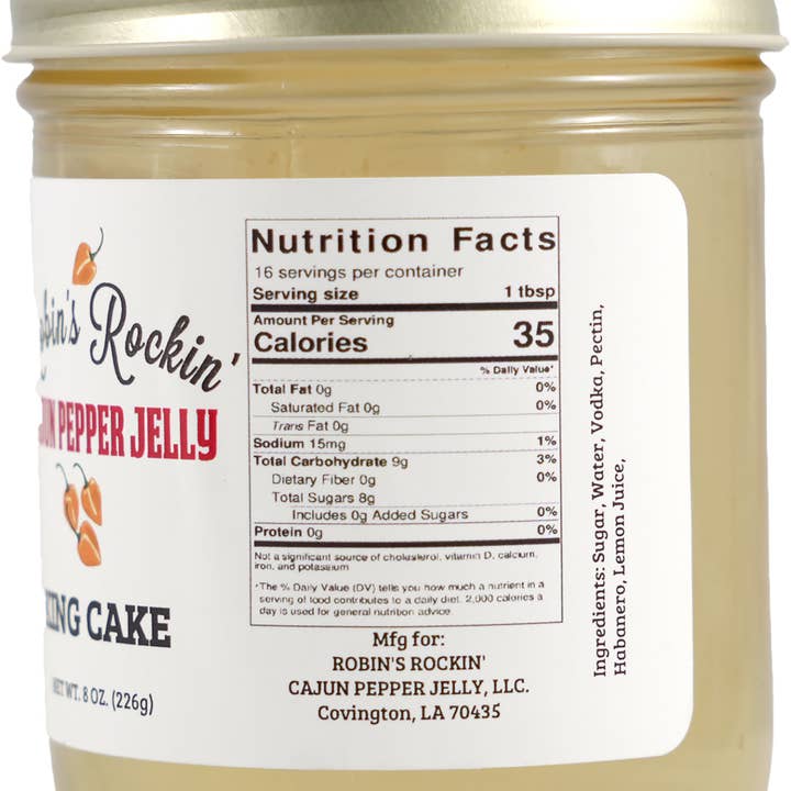 Robin’s Rockin’ Cajun’ Pepper Jelly - Wholesale Jam/Jelly - Robin's Rockin' Cajun King Cake Pepper Jelly