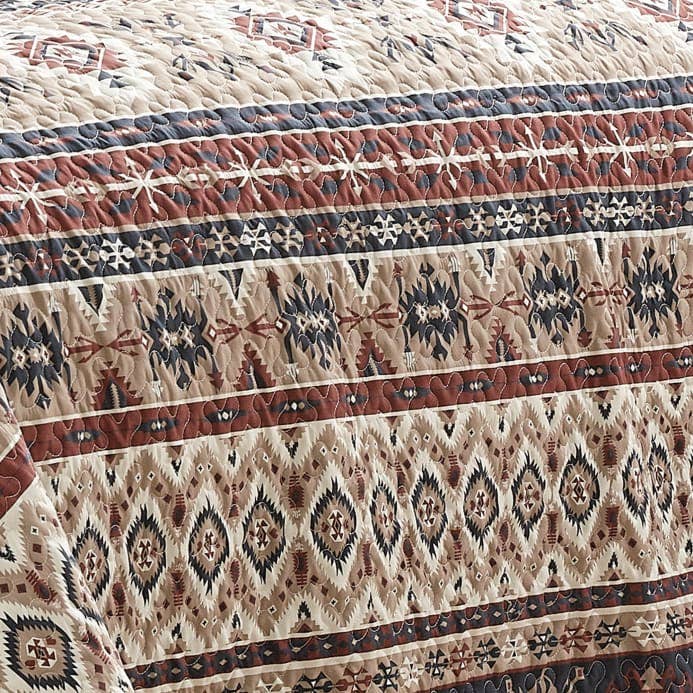 Linen Mart - Wholesale Bedding Set - Southwestern Maroon Desert Quilt Set