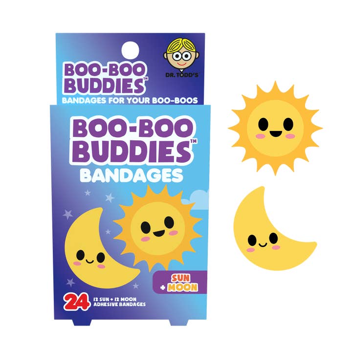 Kids Bandages – Sun + Moon (24 Count, Latex-Free) for wholesale by Boo Boo Buddies