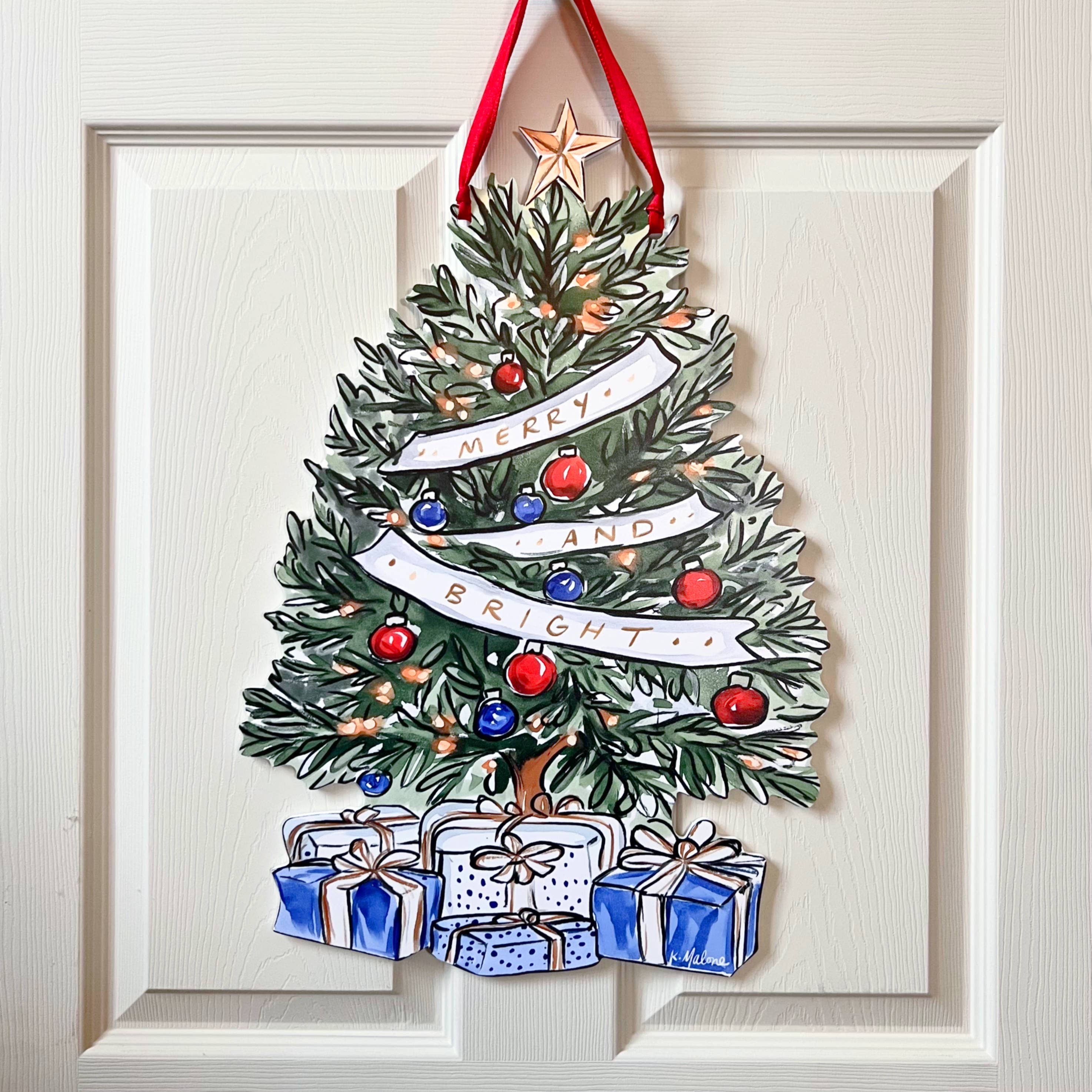 Home Malone - Wholesale Door Hanger - Merry & Bright Christmas Tree Door Hanger-Tis The Season 1