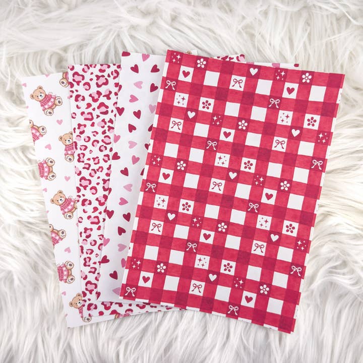 Watercolor Valentine - A5 Matte Sticker Paper (Set of 4) for wholesale by Scribble Prints Co.