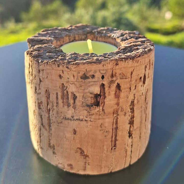 Kerzenhalter aus rohem Kork - Troia 02 (Tróia Séries) für den Großhandel von Chapada Eco Cork