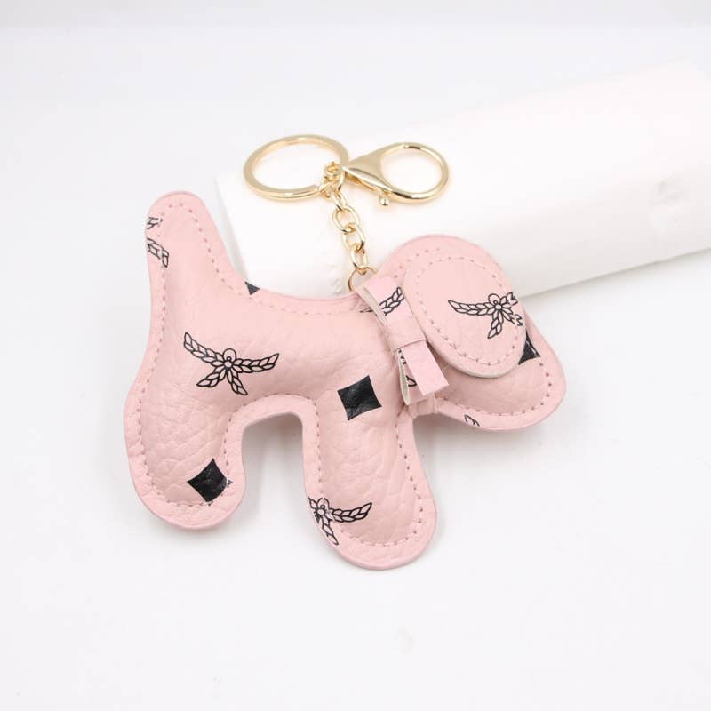 Perimade & Co. LLC - Wholesale Keychain - Women's - Pet Dog Car Keychain Wristlet in Solid Copper, PU Leather2