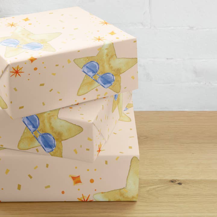 Cool Star Wrapping Paper for wholesale by Wishbrush