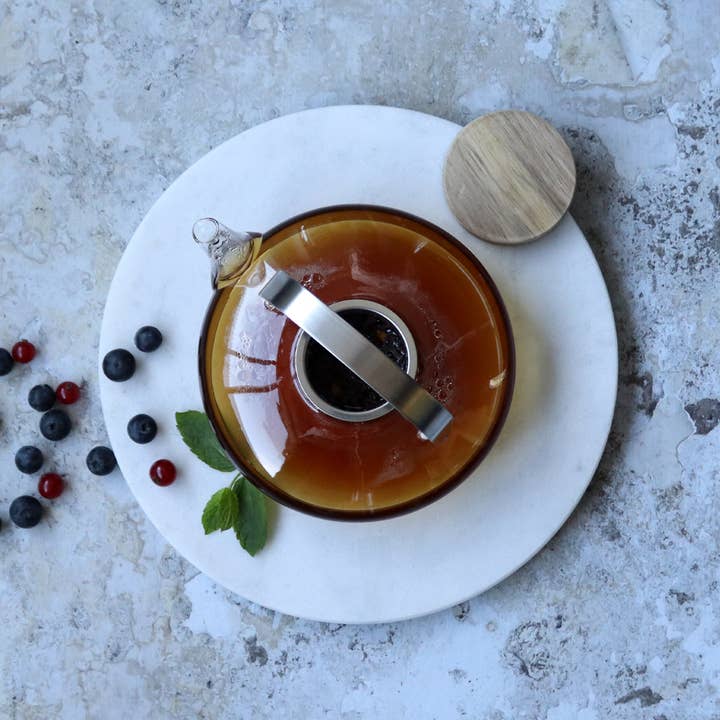 Ogo living - Wholesale Tea Pot - Sophia borosilicate glass teapot with acacia lid 500ml2