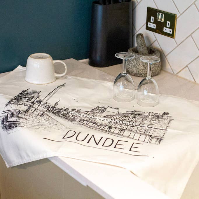 Dundee Skyline Tea Towel for wholesale by Christopher Walster