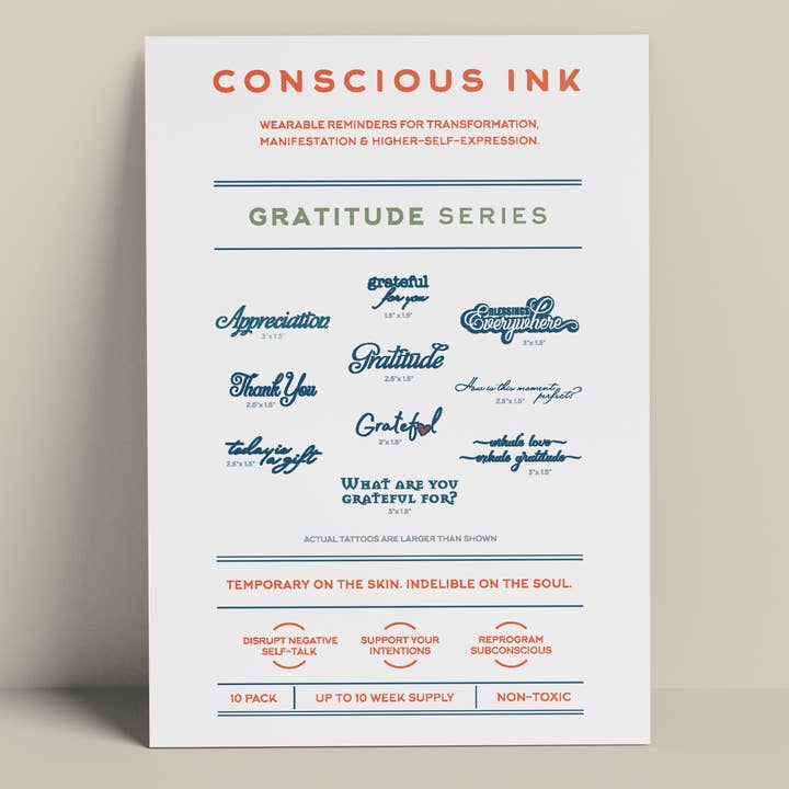 Gratitude Variety 10-pack voor wholesale door Conscious Ink