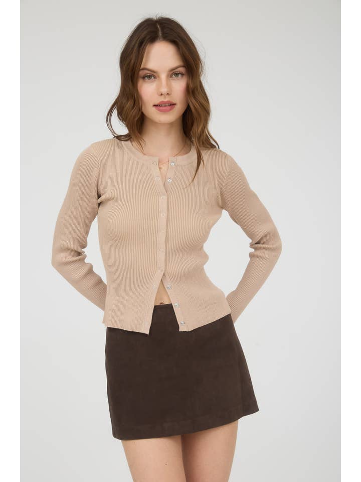 The Workshop Studio - Vente Cardigan – femme - GILET EN MAILLE À COL ROND AVEC BOUTONS-PRESSION19