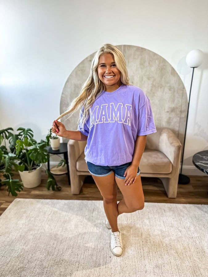 birdie - Wholesale Screen Printed T-Shirt - Women's - Lilac Mama Graphic Tee