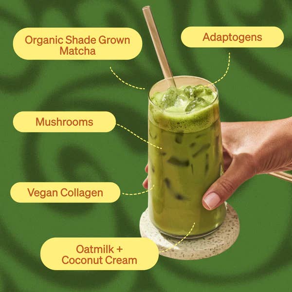 Clevr Blends - Wholesale Powdered Health Drink - Honey Lavender Matcha SuperLatte (14 lattes) | Instant Ceremonial Grade, Superfood Powder Blend, Oat Milk, Lion Mane, Reishi Mushroom, Coconut Cream, Ashwagandha, Serve Hot or Iced3