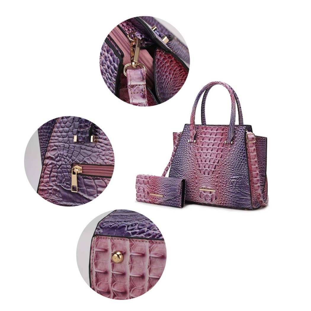 MKF Collection – Sacola - Mulher por atacado – MKF Miriam Tote Saco Mulher com Carteira Croc em relevo Casual5