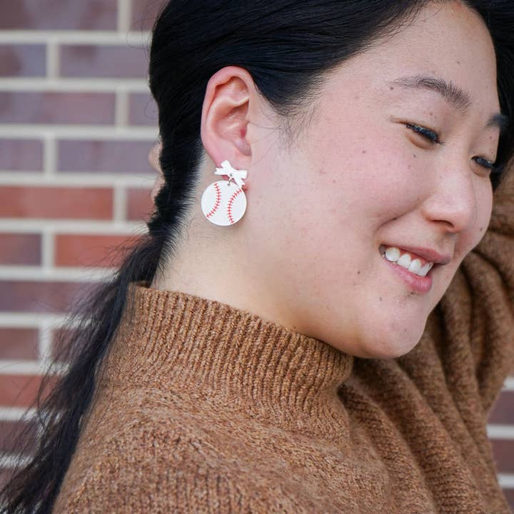 Spiffy & Splendid - Wholesale Dangle Earrings - Bow Baseball Earrings // Jewelry, Earrings, Game Day5