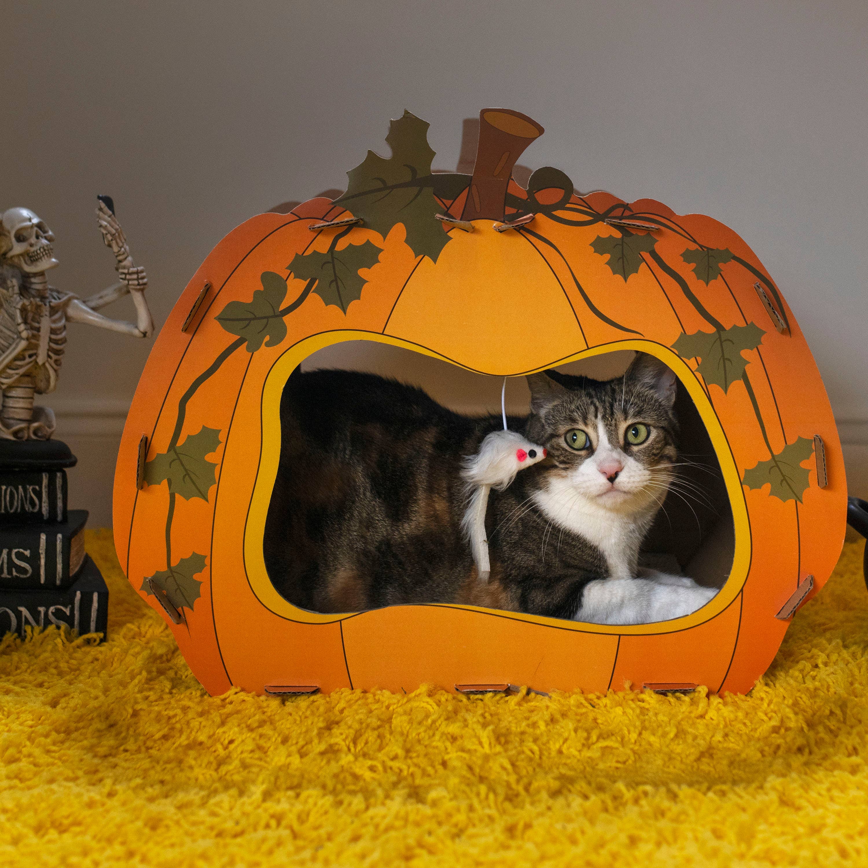 Midlee Designs – wholesale Kattkliare - Katt – Midlee Halloween pumpa katt skrapare hus11