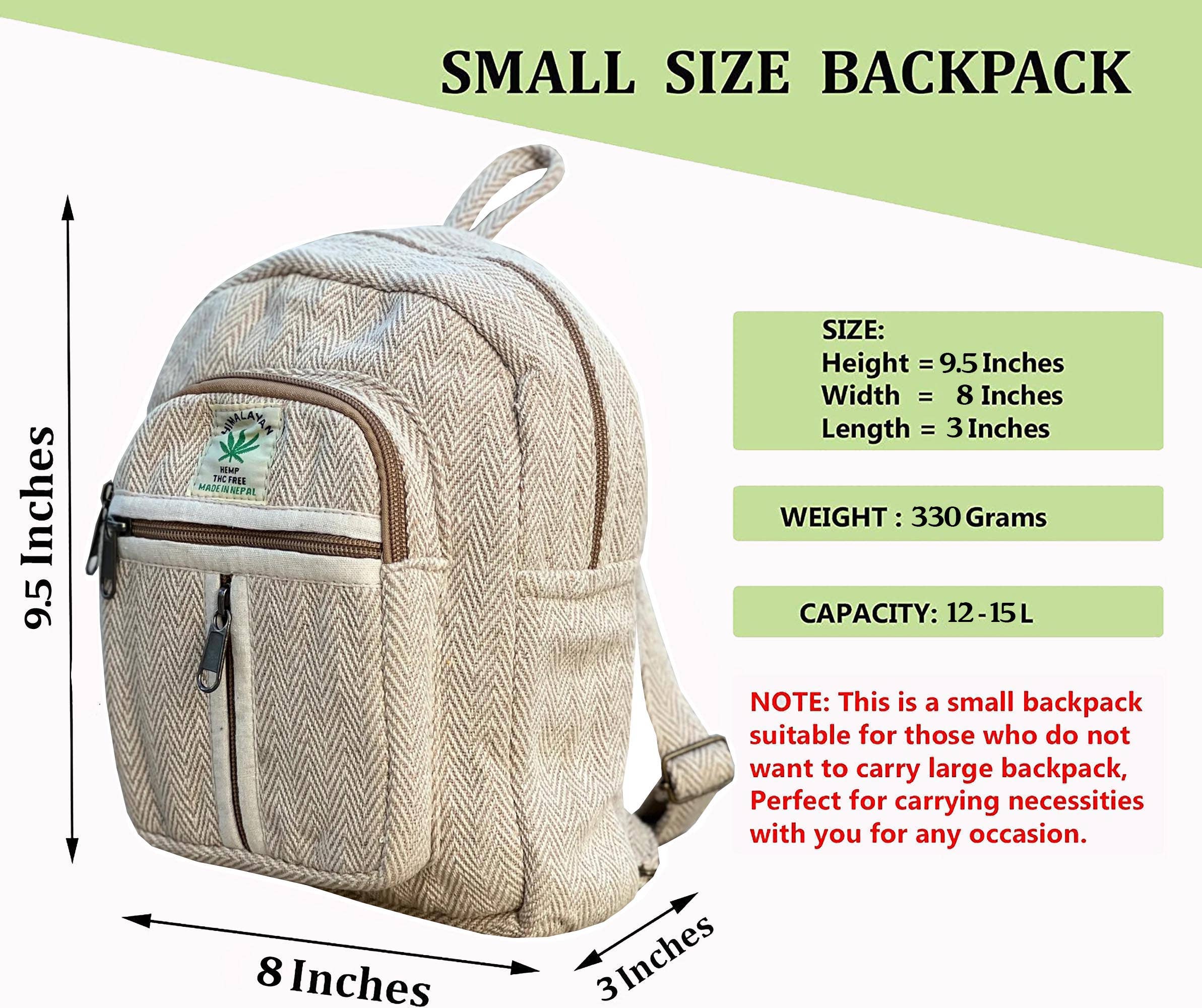 Lungta Imports - Wholesale Backpack - Women's - Handmade Lightweight Natural Hemp Himalayan Nepal Minipack5