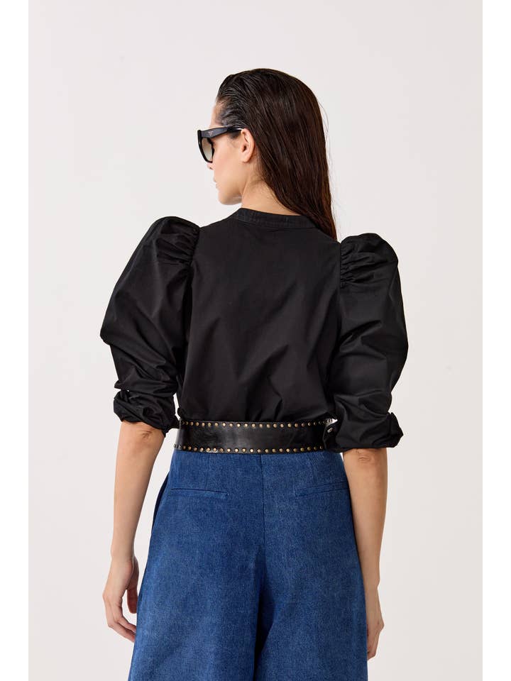 Lilium Poplin Shirt - Black for wholesale on Faire