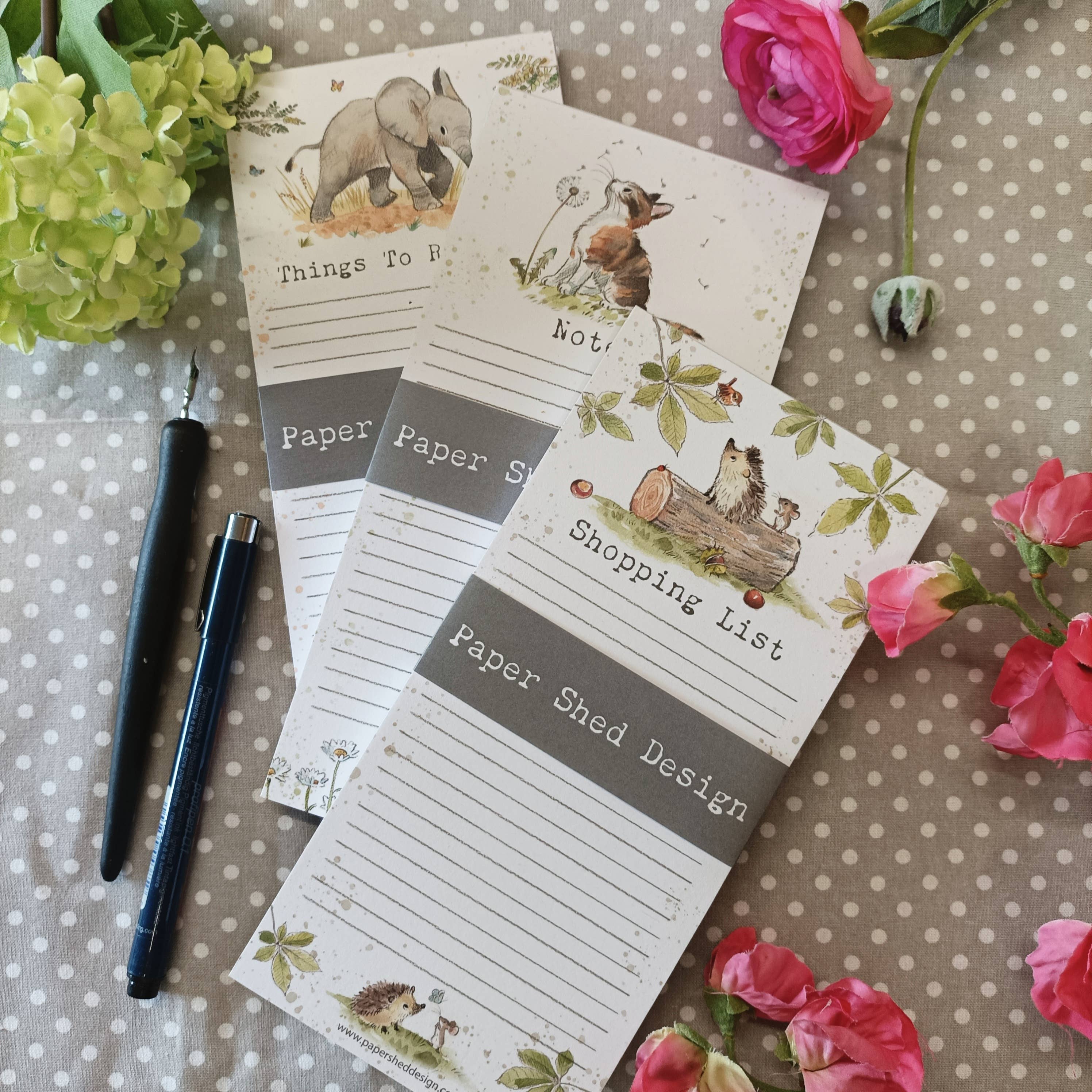 Paper Shed Design Ltd – wholesale Notepad – Magnetic Notepad - Cat with Blossom - NOTE021