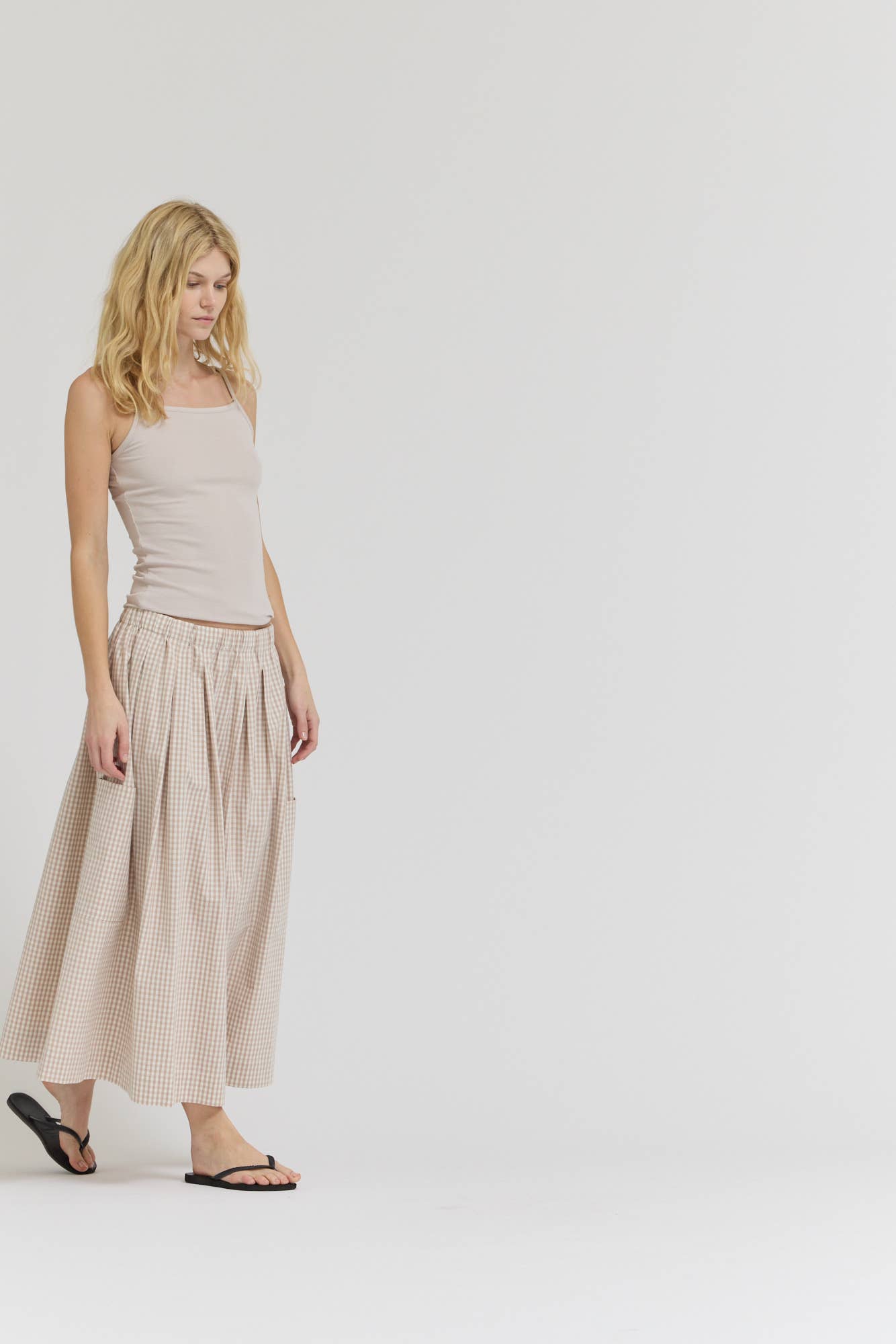 Grade & Gather - Wholesale Skirt - Women's - 50902RG - PLEAT WAIST GIGNHAM SKIRT11