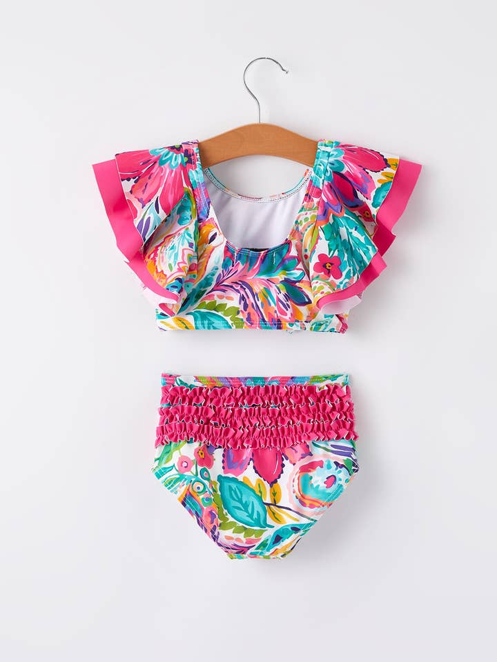 Rylee Faith Designs - Wholesale Two Piece Swimsuit - Kids - "Colorful Pattern" Girls' Boutique Swimsuit