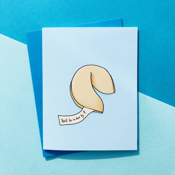 You'll Be In Bed By 9 Birthday Card for wholesale by Top Hat and Monocle