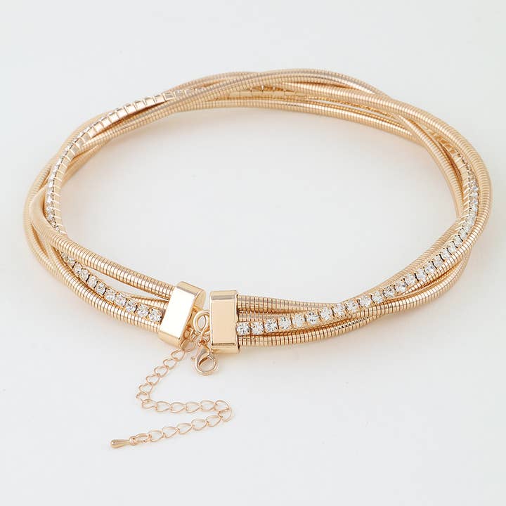 Halsband med vriden kedja och juveler för wholesale av 3AM BY H&D ACCESSORIES