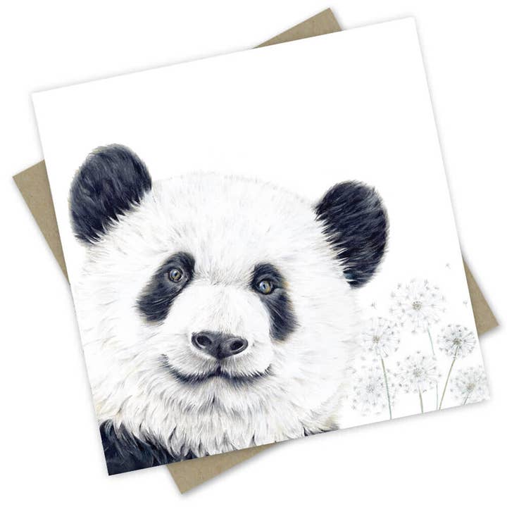 Furry Friend: Panda Bo Greeting Card for wholesale by Popcorn Blue