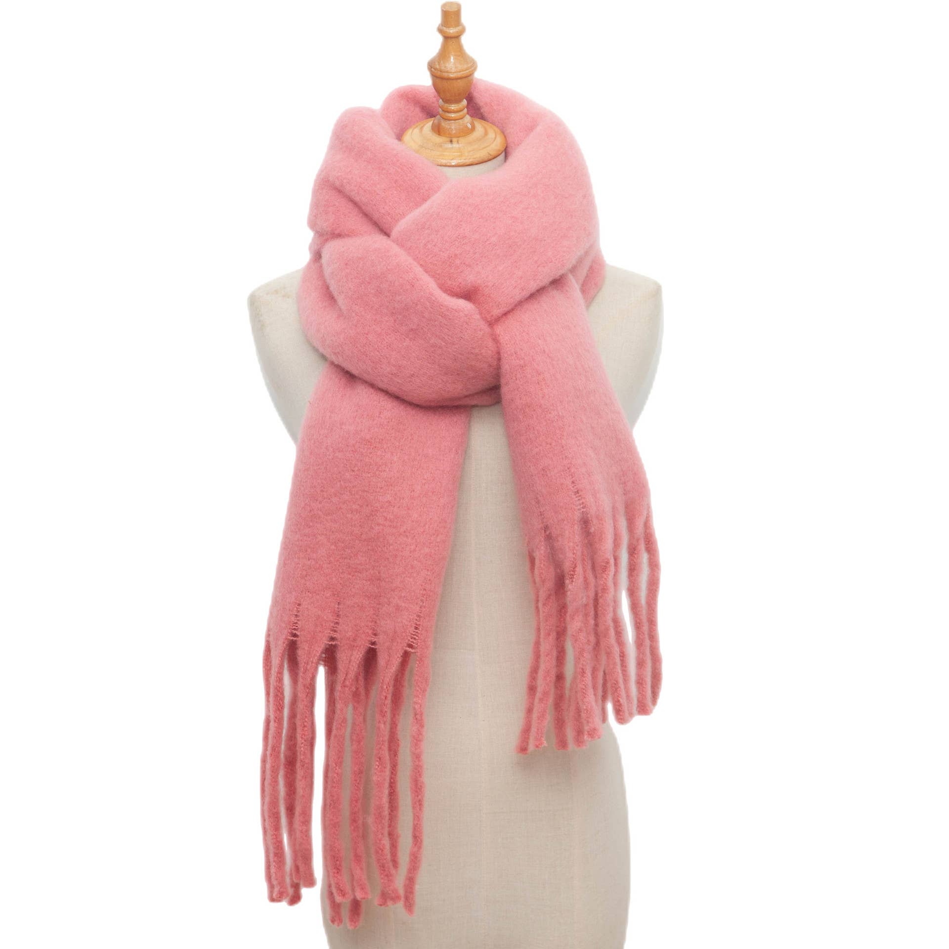 HIDDENBRAND - Wholesale Scarf - Women's - soft cozy classic solid fringe scarf wrap17